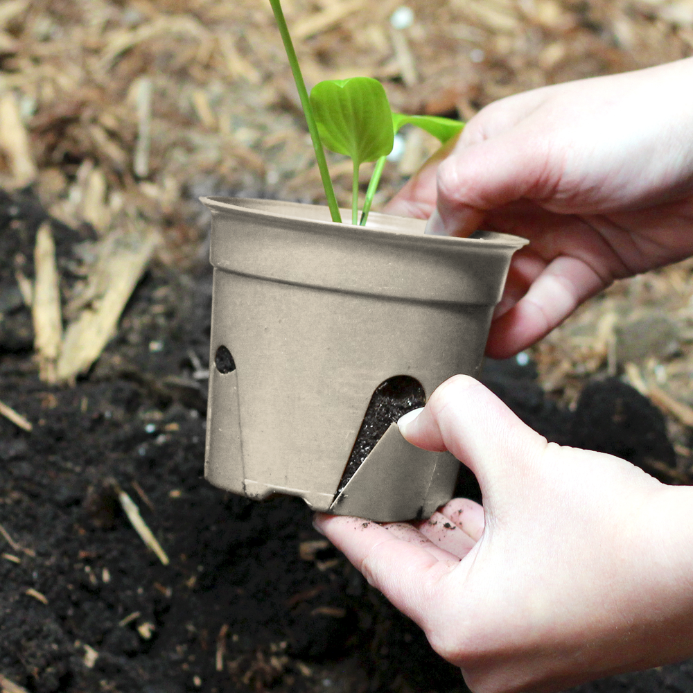 4" Round - Compostable Seed Starting Garden Pots - Bulk Case (250 Self Feeding Pots)-SelfEco Garden